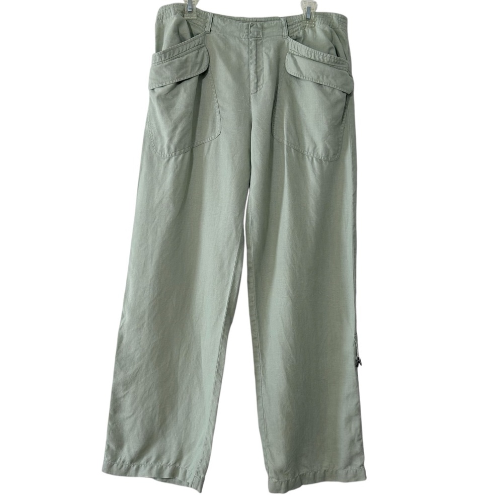 Wide Leg Utility Pants in Sage Green